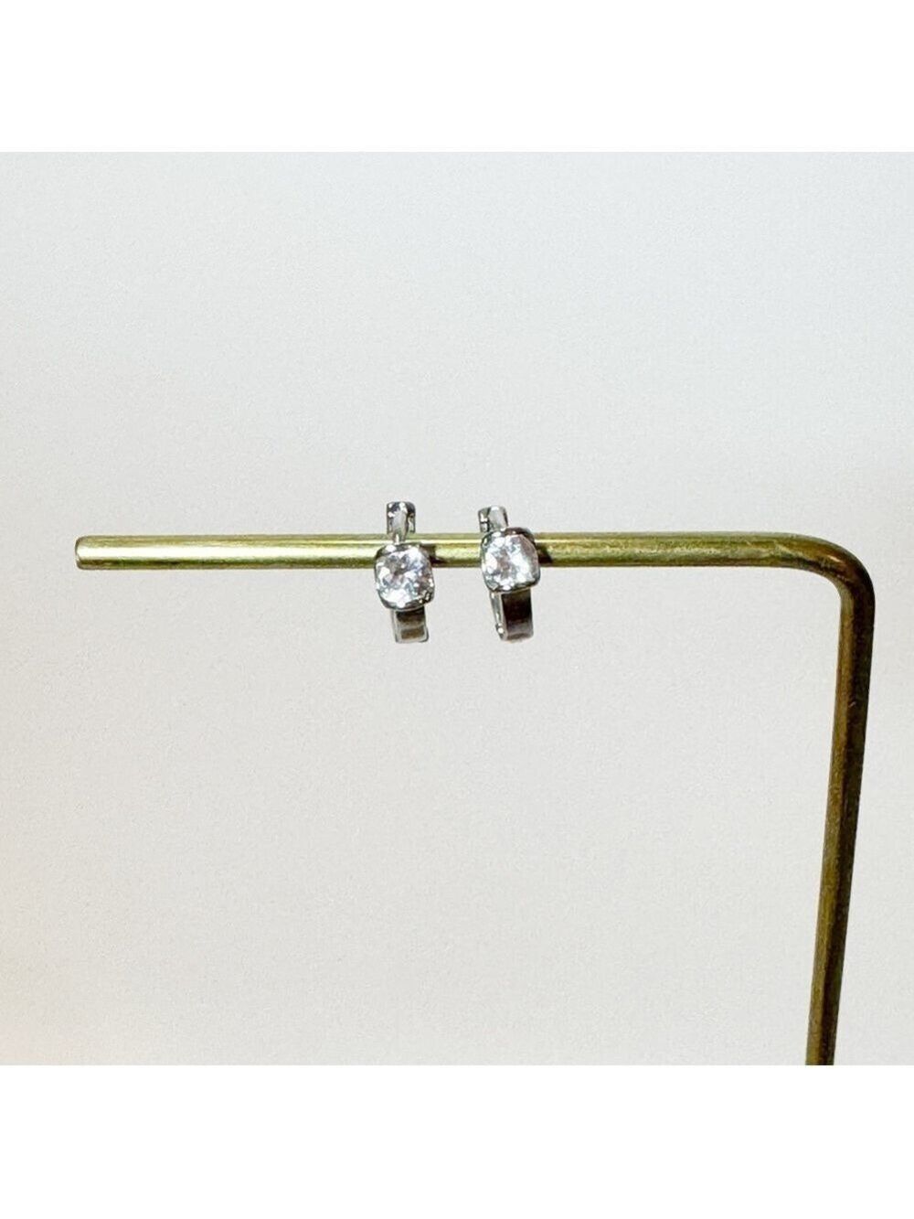 Chic Silver Crystal Stud hoop Earrings